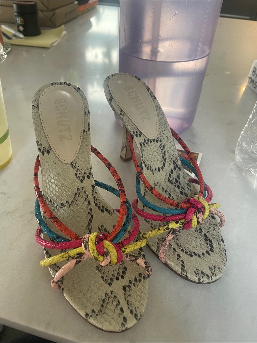 NEW with out box SCHUTZ Rina Sandal Snake Effect Leather
